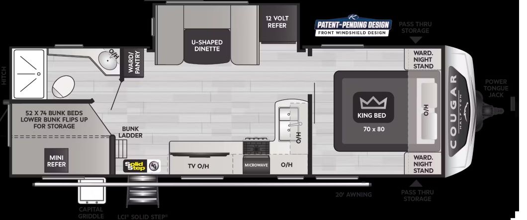 2024 KEYSTONE COUGAR 1/2 TON 25DBSWE, , floor-plans-day image number 0